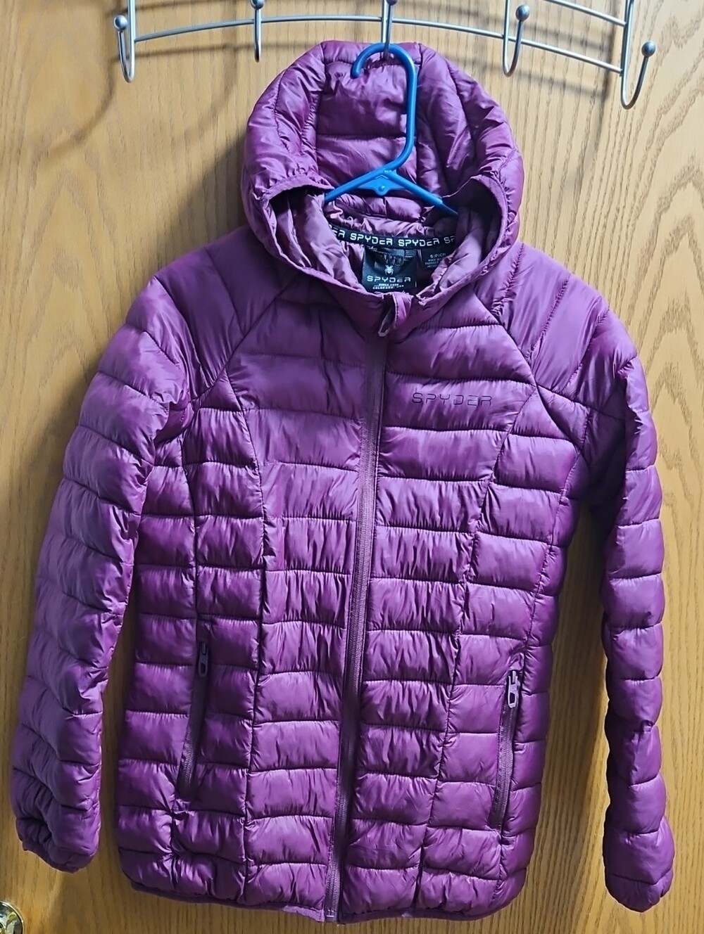 Spyder Women's Purple Hooded Packable Puffer Jacket